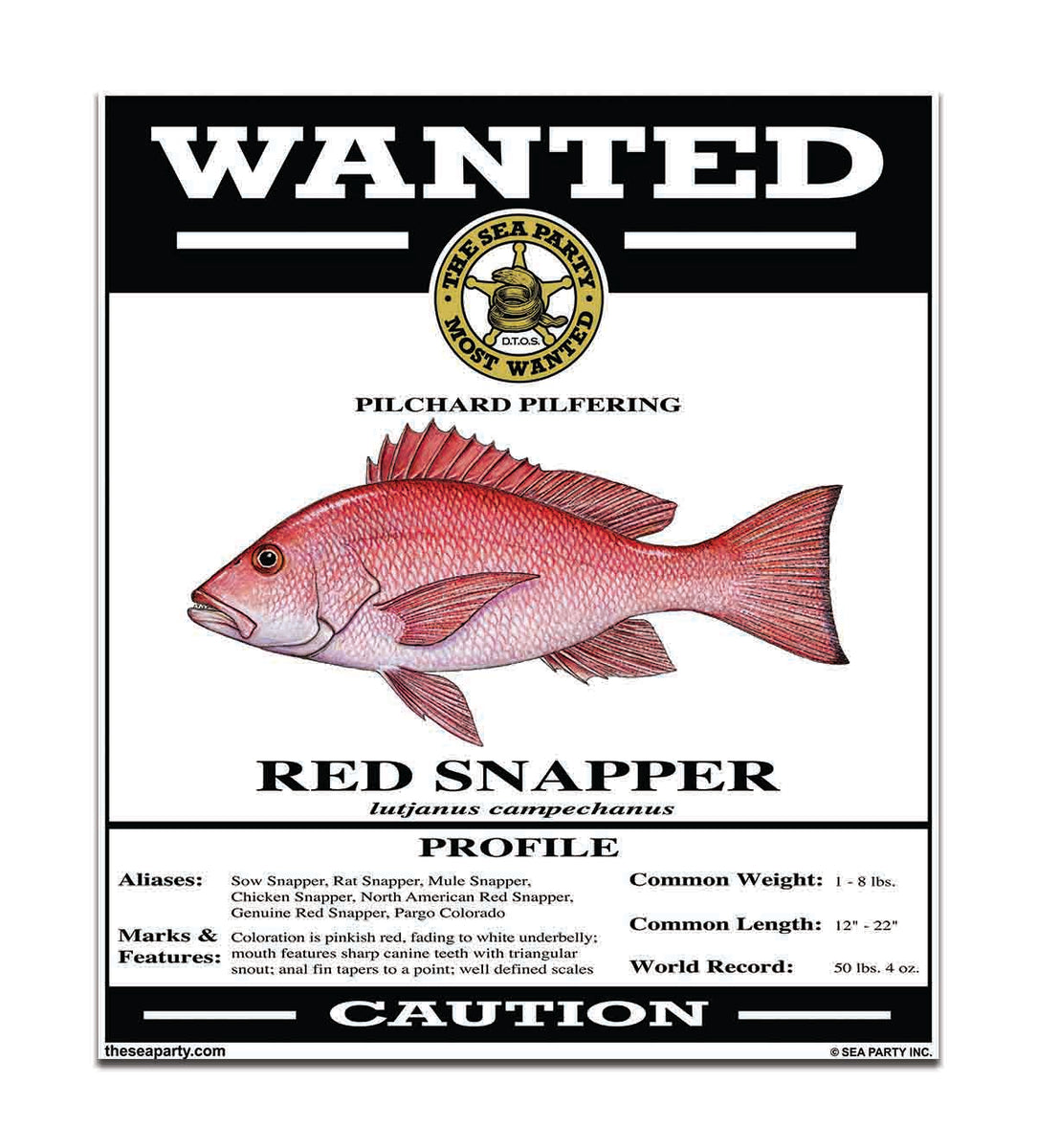 Snapper Wanted Sticker – The Sea Party